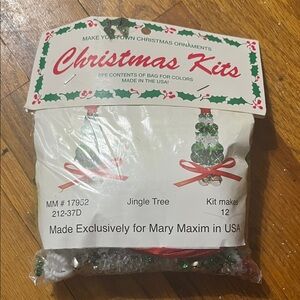 Vintage Merri Mac Christmas Ornament Kit with Green and Red Beads Dearborn, MI